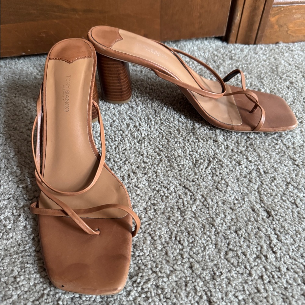 Tony Bianco Tan Strappy Heels